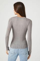 Fitted Ribbed Knit Sweater