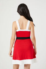 Pom Pom & Sequin Santa Mini Dress