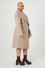 Plus Size Tie-Front Longline Coat