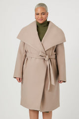 Plus Size Tie-Front Longline Coat