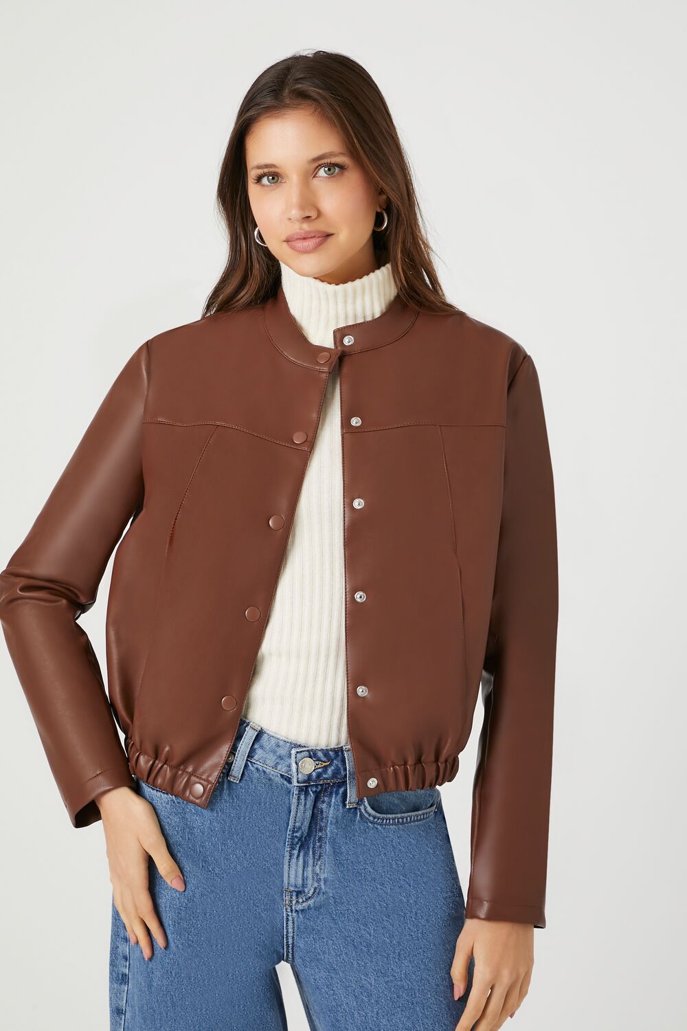 Faux Leather Moto Jacket