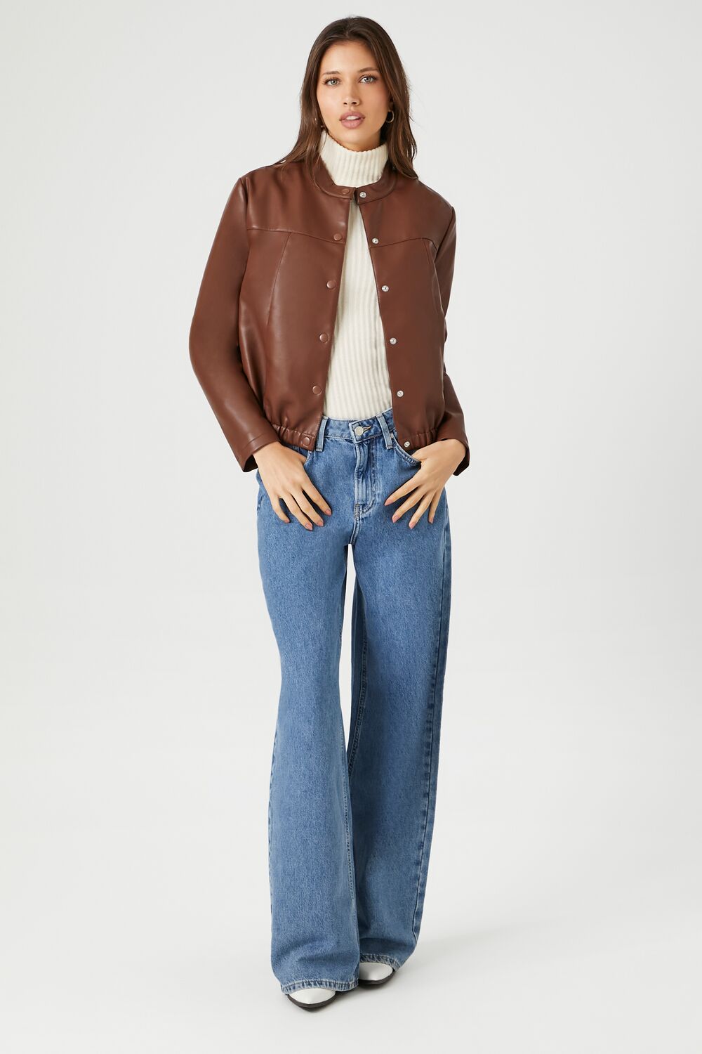 Faux Leather Moto Jacket