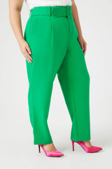 Plus Size Belted Trouser Pants