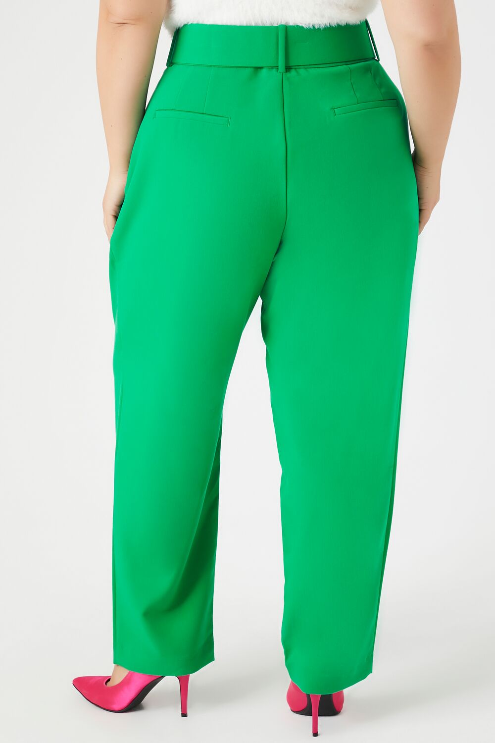 Plus Size Belted Trouser Pants