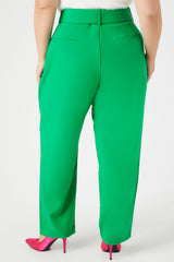 Plus Size Belted Trouser Pants