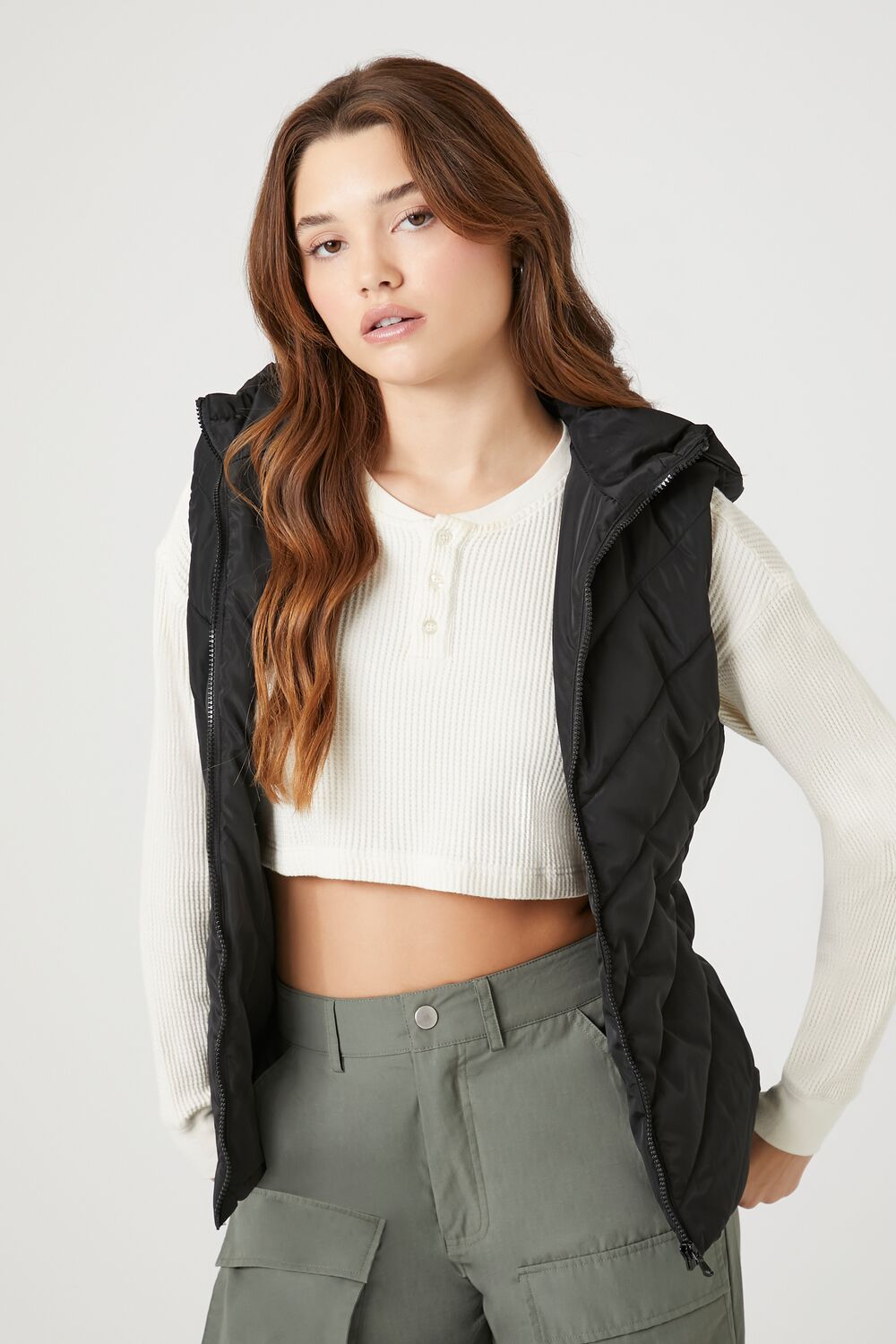 Hooded Quilted Puffer Vest