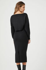 Sweater-Knit Crop Top & Skirt Set