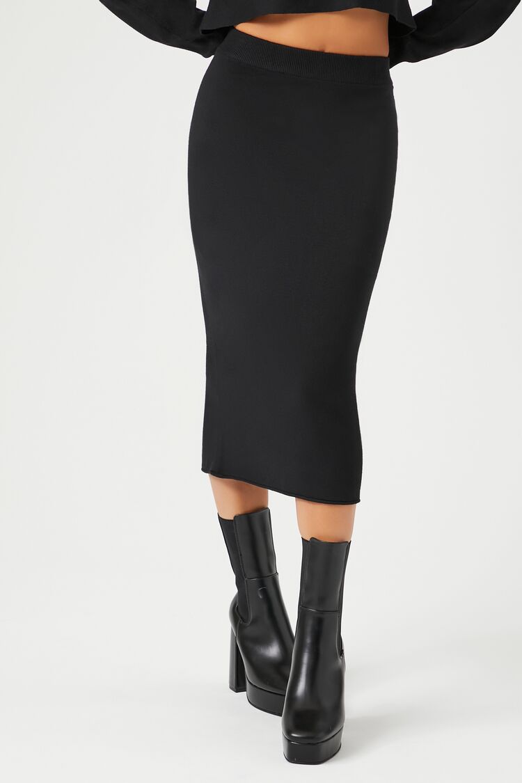 Sweater-Knit Crop Top & Skirt Set