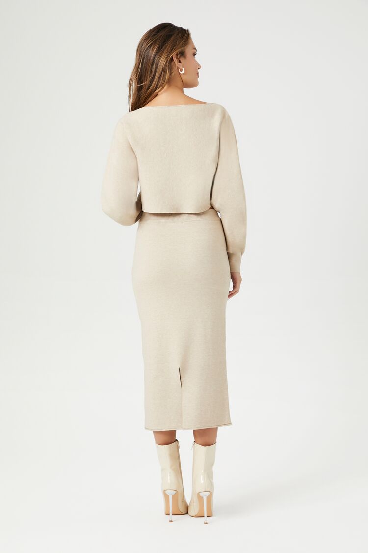 Sweater-Knit Crop Top & Skirt Set