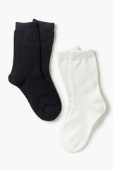 Fuzzy Knit Crew Socks Set - 2 pack