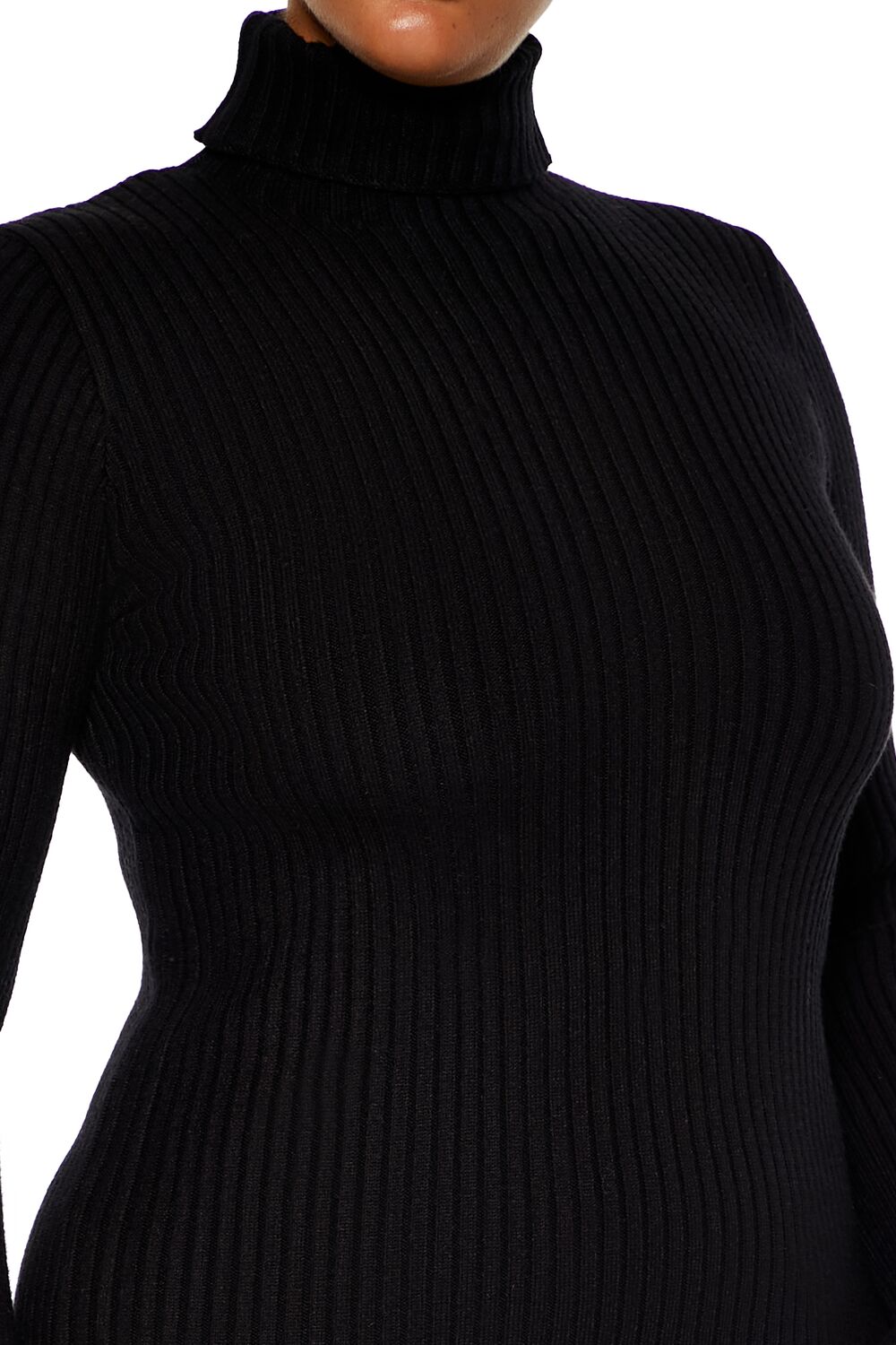 Plus Size Turtleneck Mini Sweater Dress
