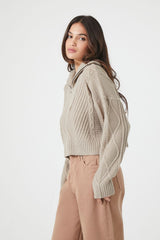 Half-Zip Ribbed Sweater