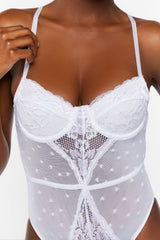 Eyelash Lace Lingerie Bodysuit
