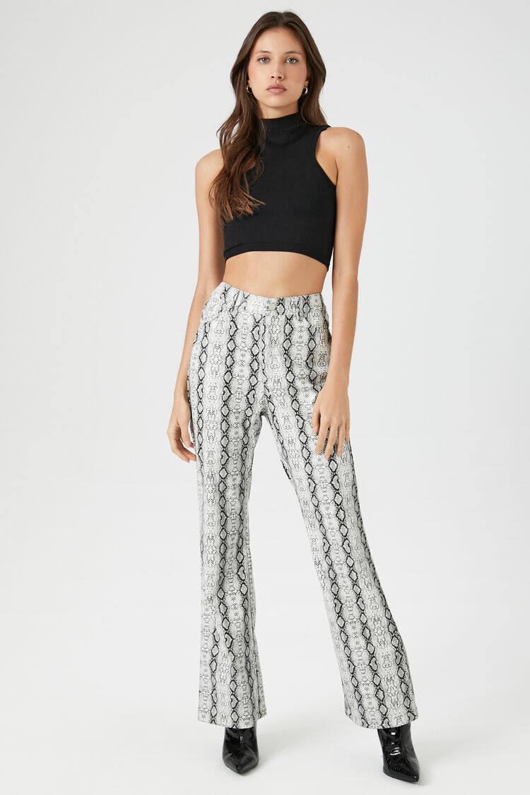 Faux Leather Snake Print Pants
