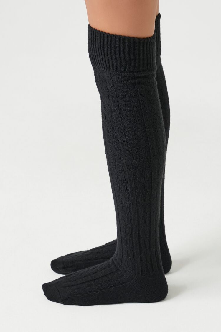 Cable Knit Knee-High Socks