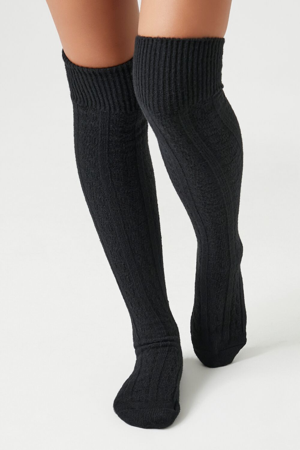 Cable Knit Knee-High Socks