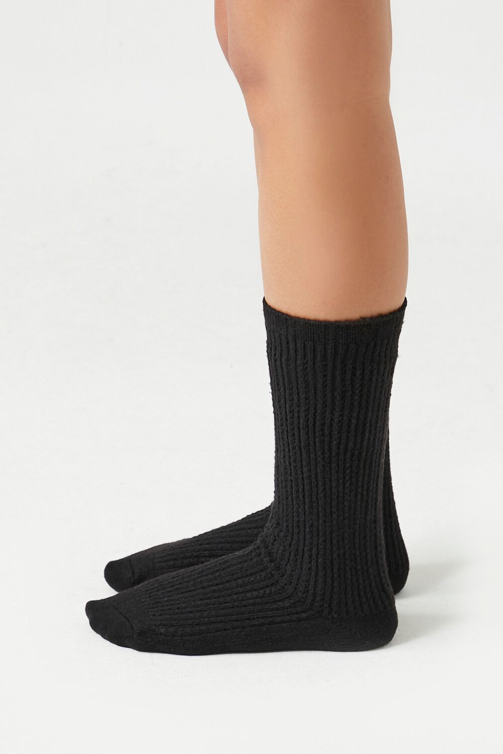 Pointelle Knit Crew Socks