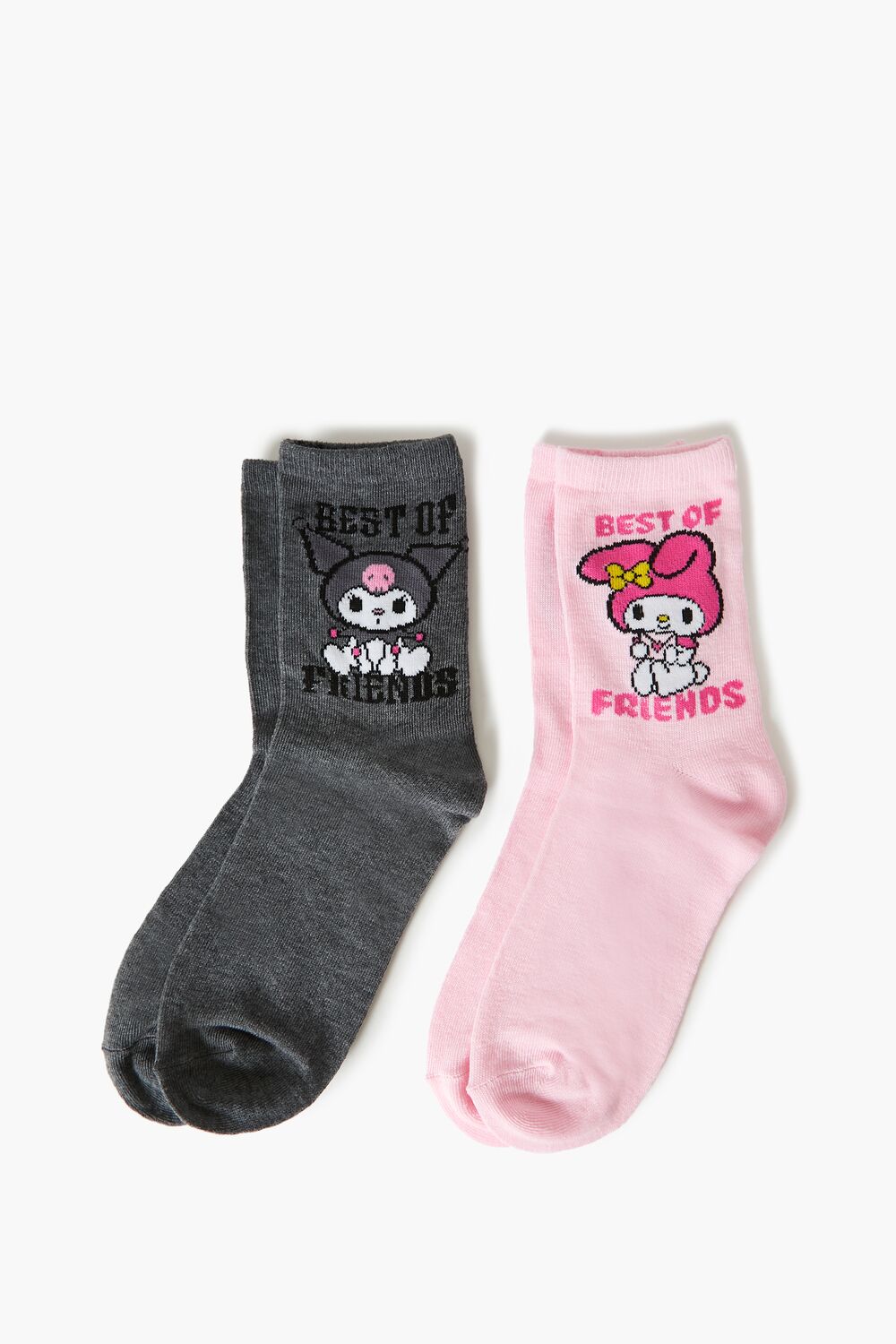 Kuromi & My Melody Crew Socks Set - 2 pack