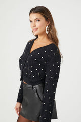 Faux Pearl Cardigan Sweater