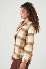 Faux Shearling Plaid Shacket