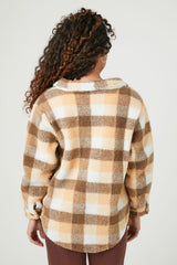 Faux Shearling Plaid Shacket