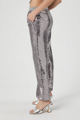 Sequin Mid-Rise Ankle Joggers