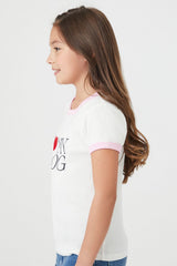 Girls I Heart My Dog Ringer Tee (Kids)