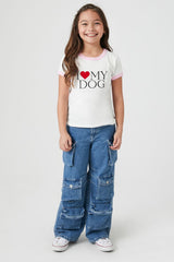Girls I Heart My Dog Ringer Tee (Kids)