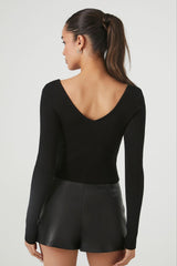 Cropped Rib-Knit Sweater