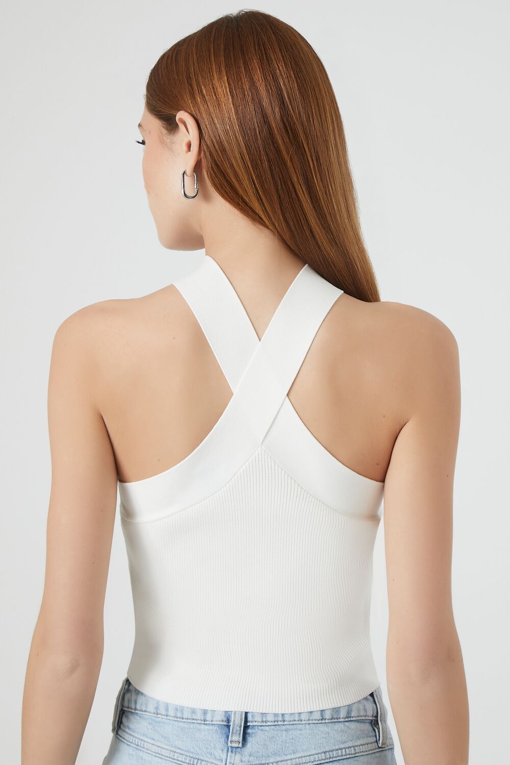 Sweater-Knit Crisscross Crop Top