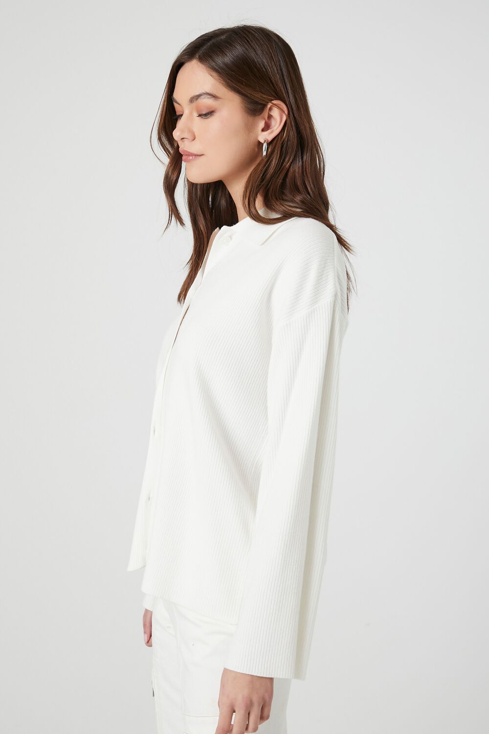 Ribbed Knit Long-Sleeve Shirt