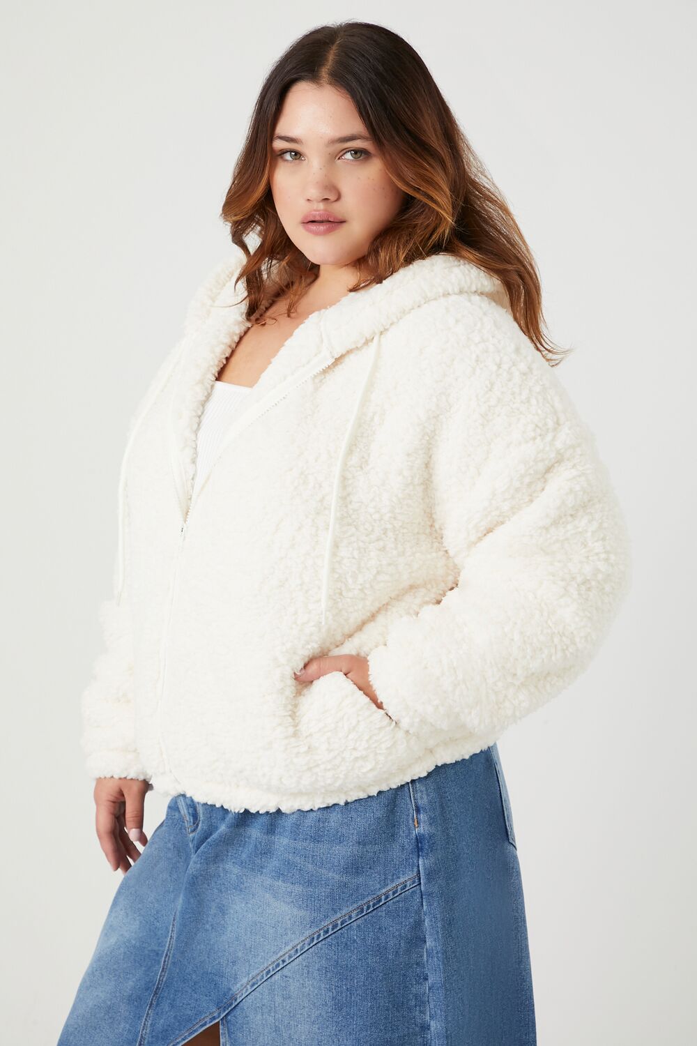 Plus Size Faux Shearling Jacket
