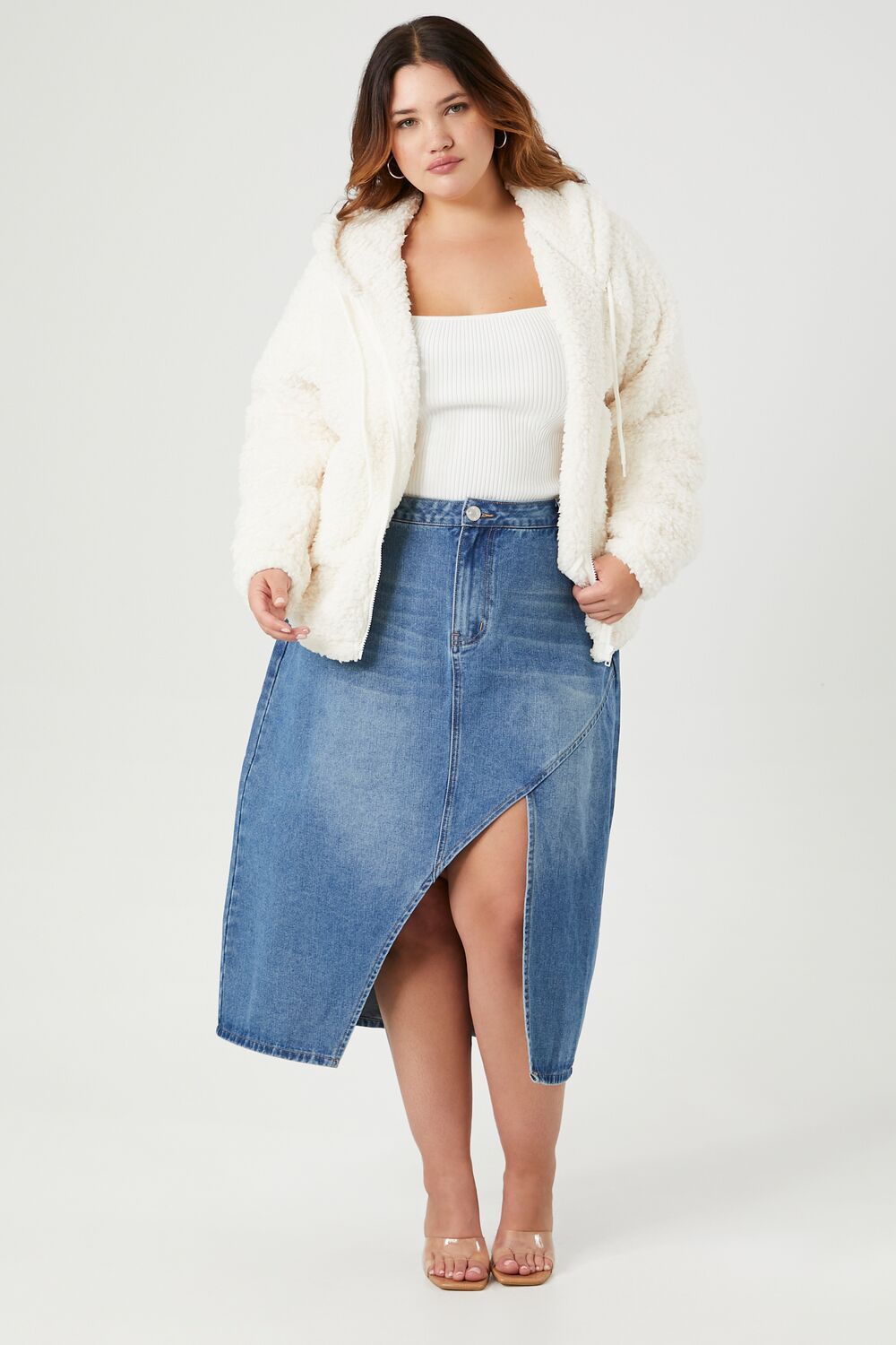 Plus Size Faux Shearling Jacket