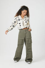 Geo Faux Shearling Half-Zip Pullover