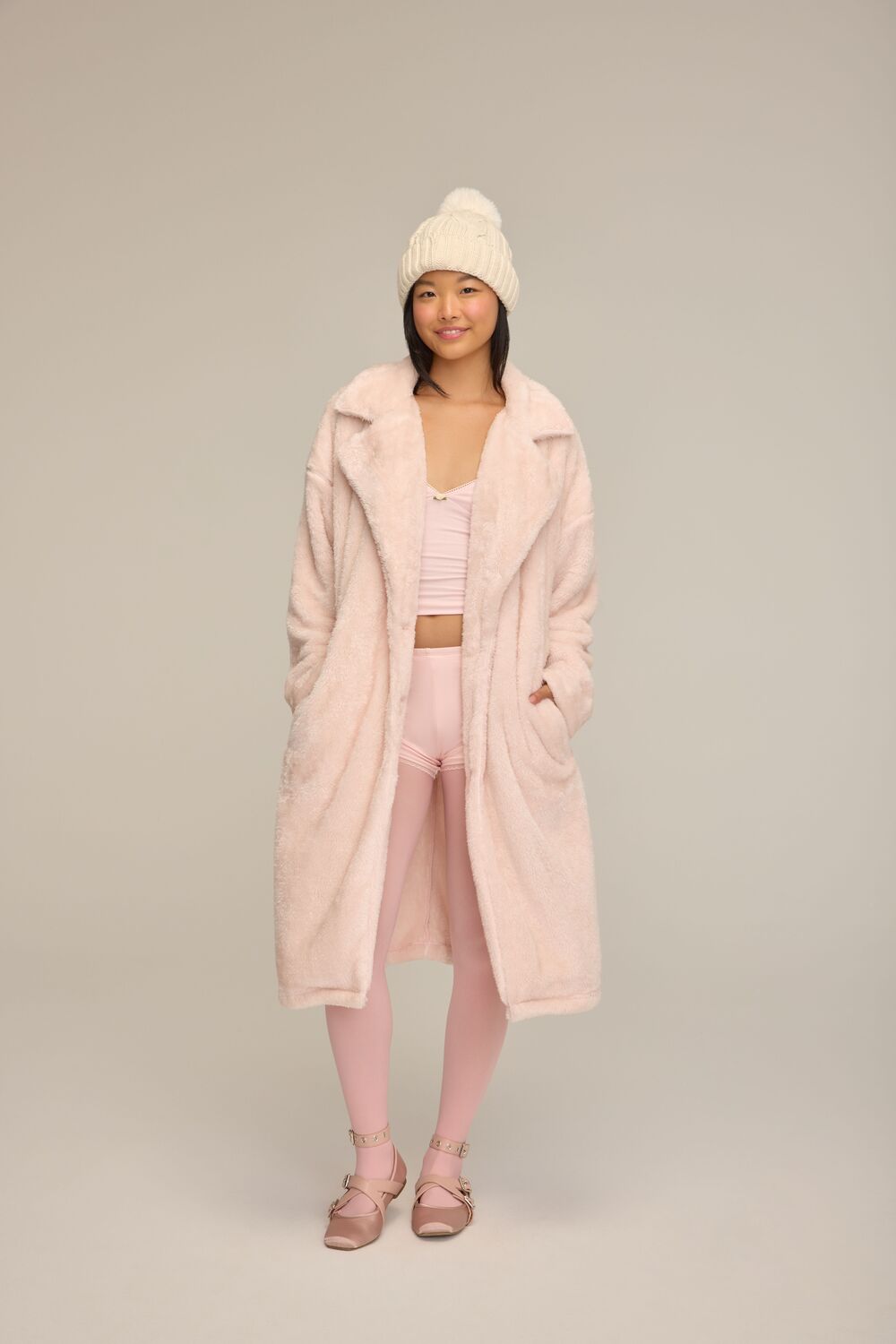 Faux Shearling Teddy Duster Coat