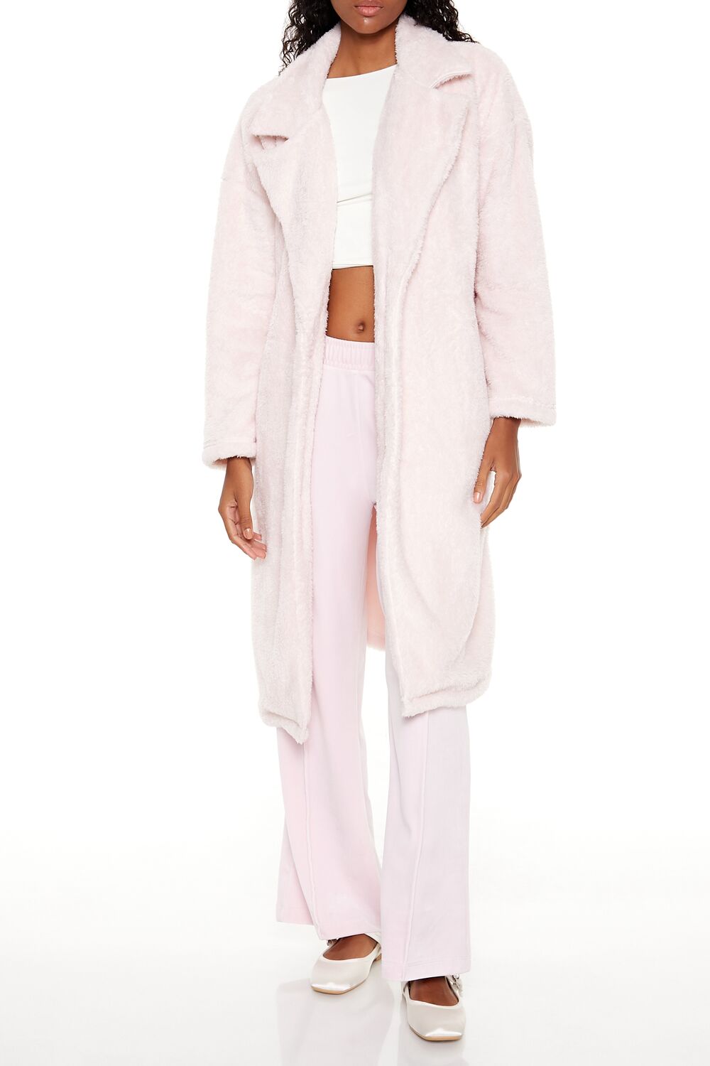 Faux Shearling Teddy Duster Coat