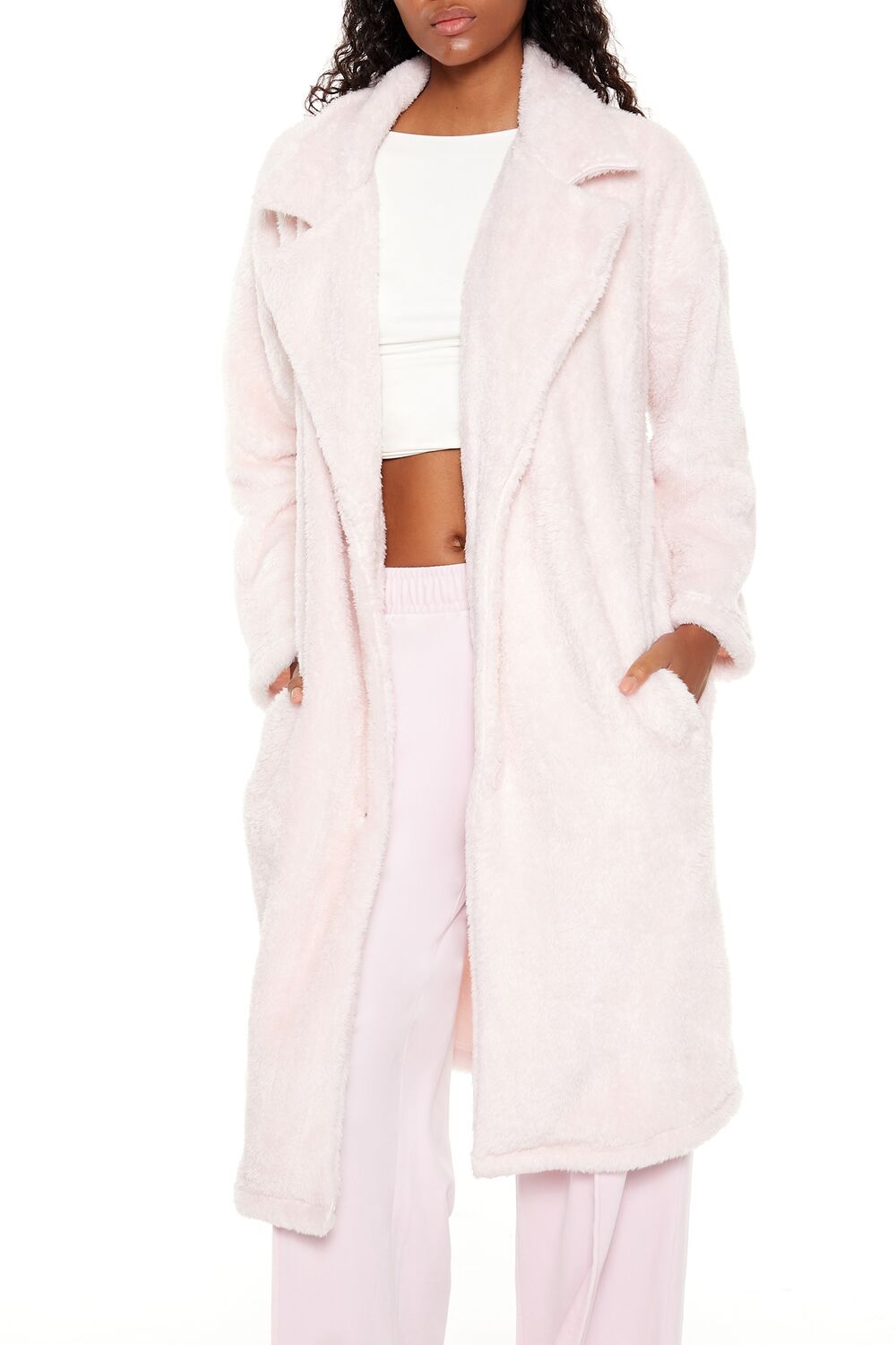 Faux Shearling Teddy Duster Coat