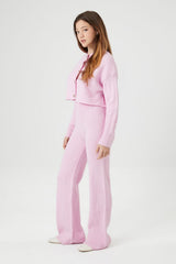 Sweater-Knit Cardigan & Pants Set