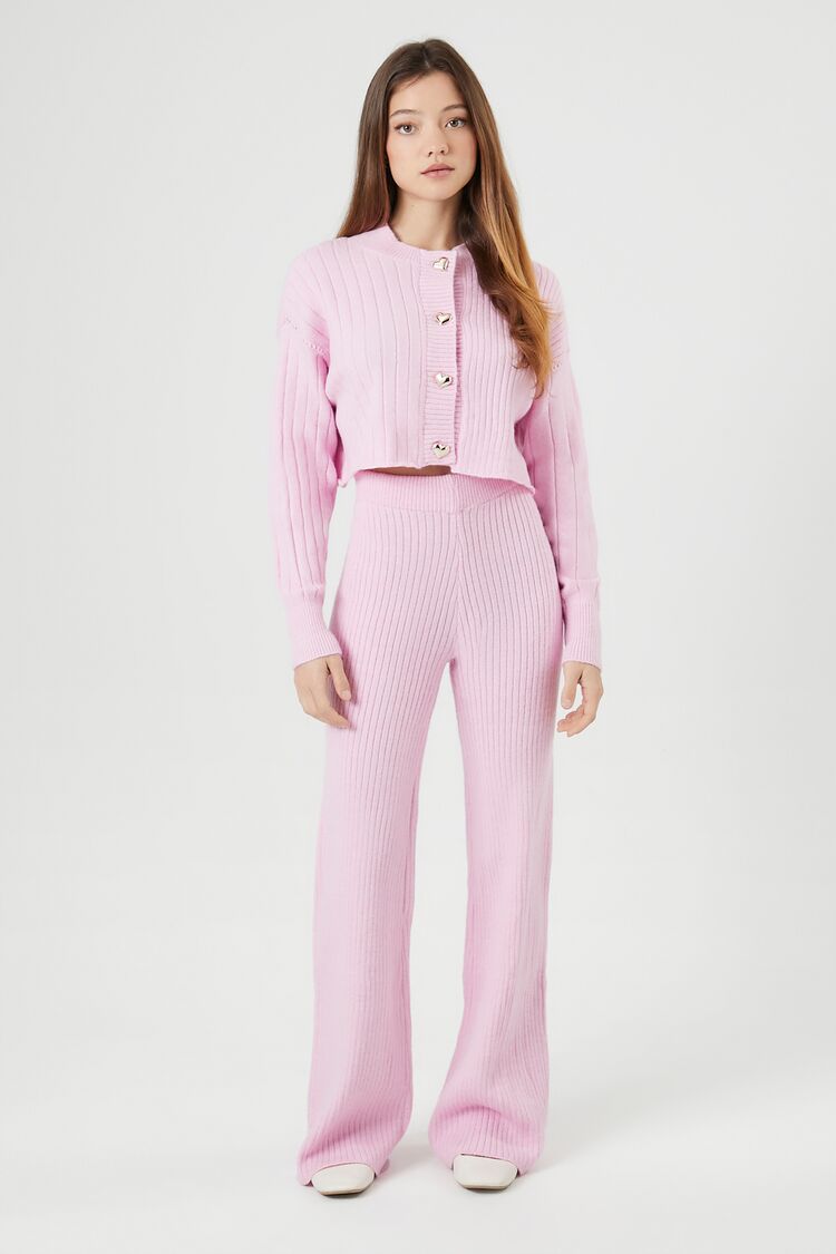 Sweater-Knit Cardigan & Pants Set