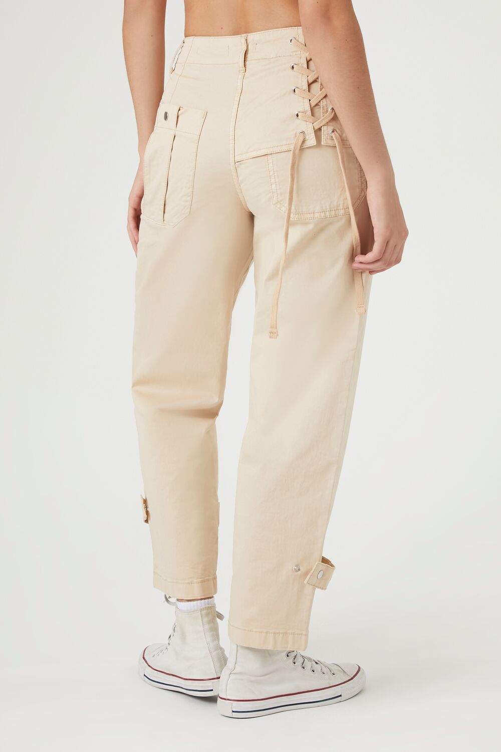 Lace-Up Straight-Leg Pants