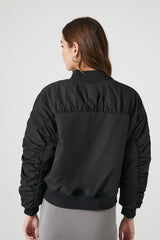 Ruched Bomber Jacket