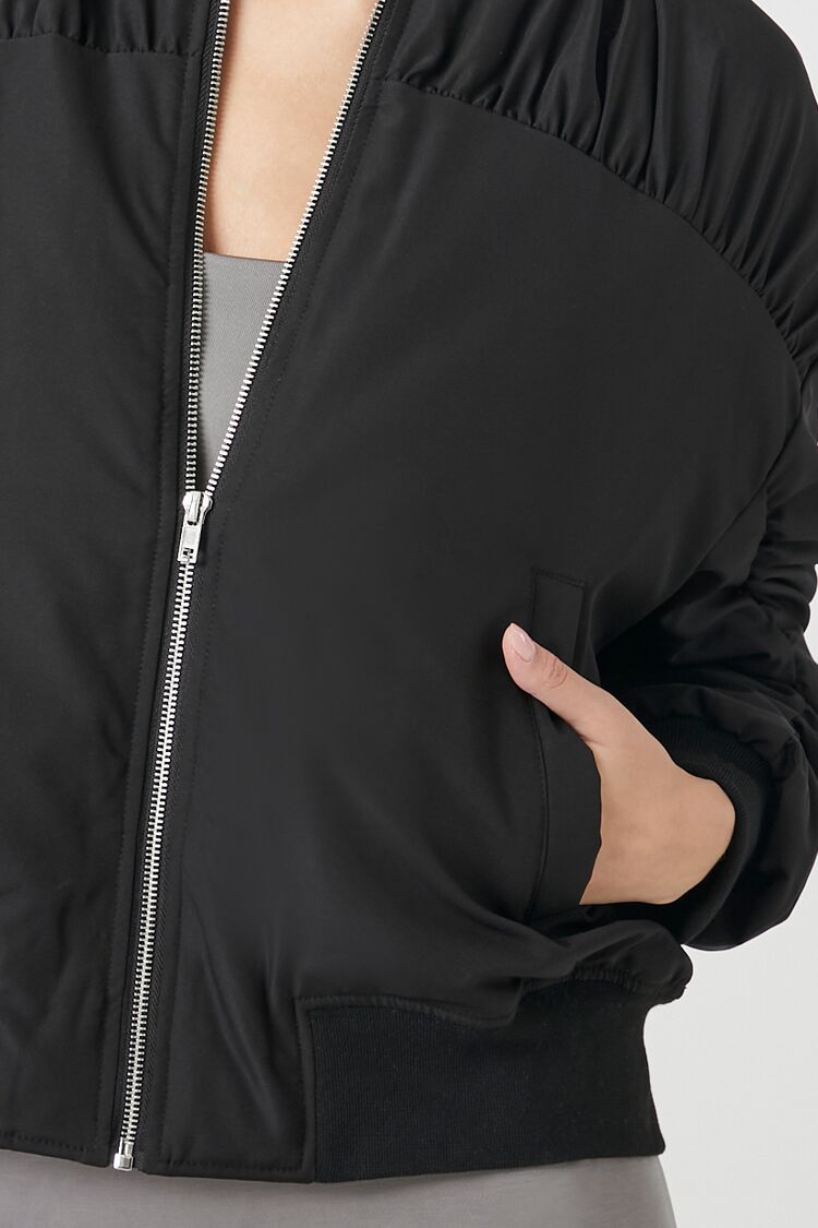 Ruched Bomber Jacket