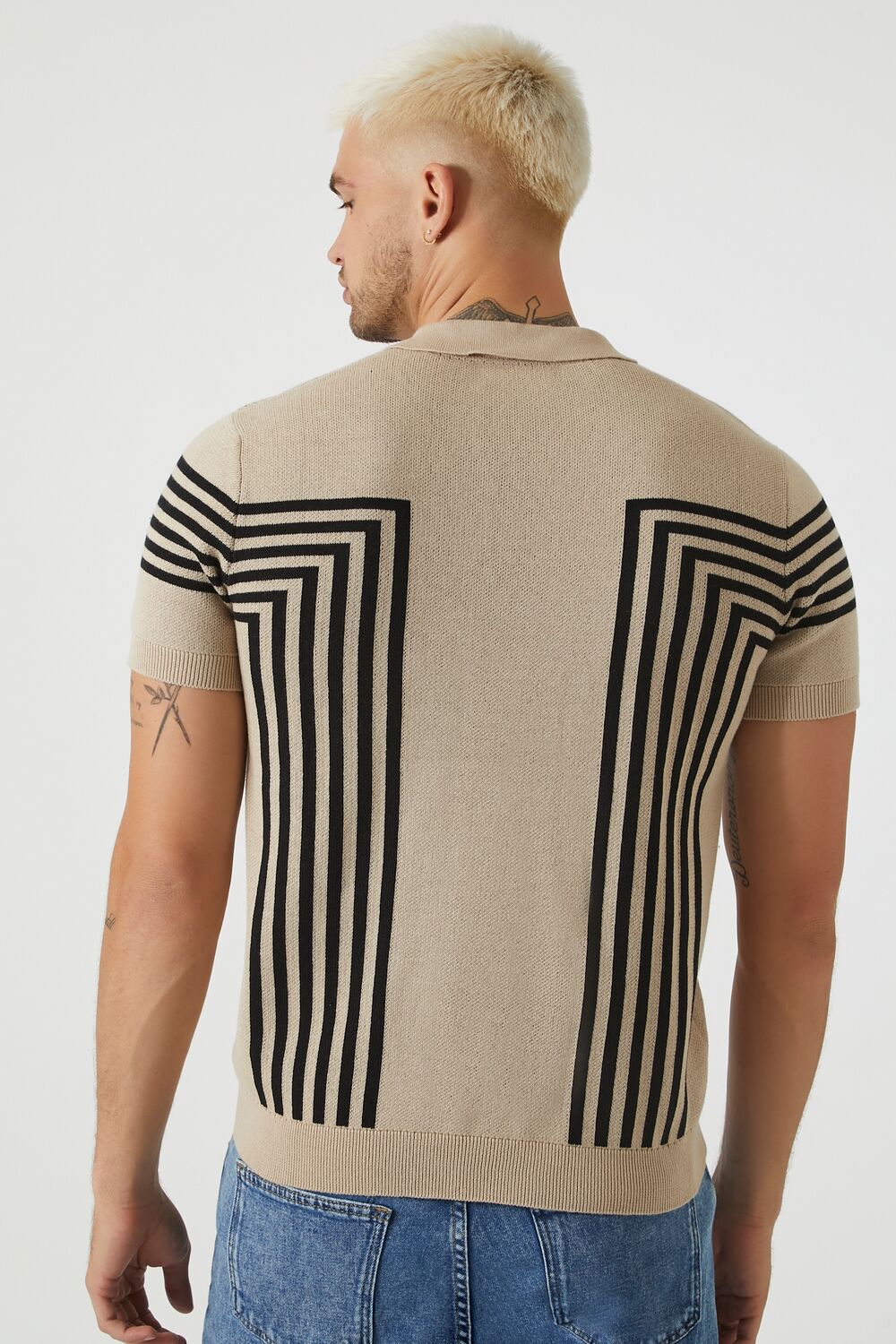 Geo Sweater-Knit Polo Shirt