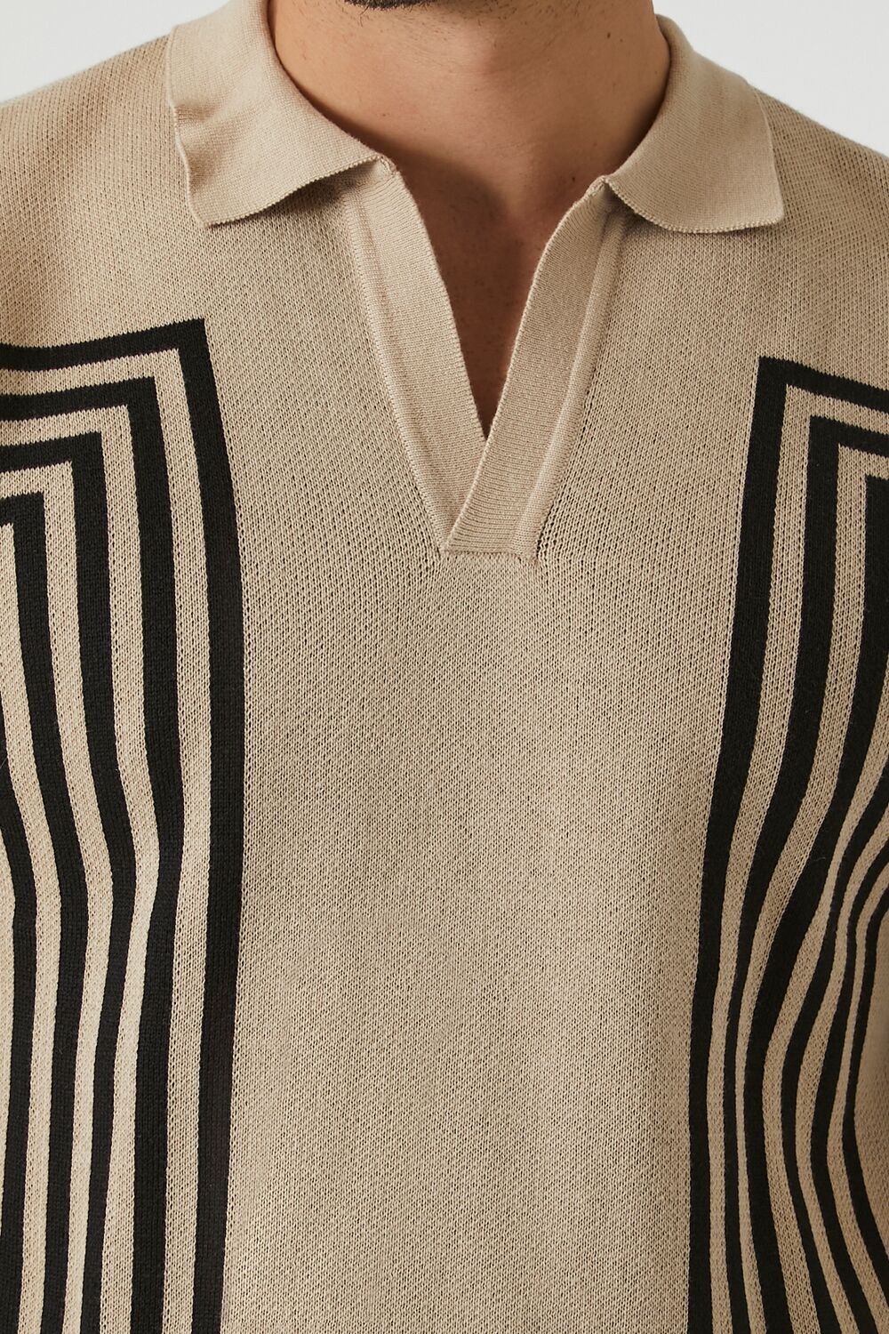 Geo Sweater-Knit Polo Shirt