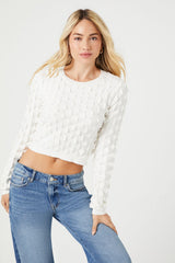 Textured Cropped Sweater