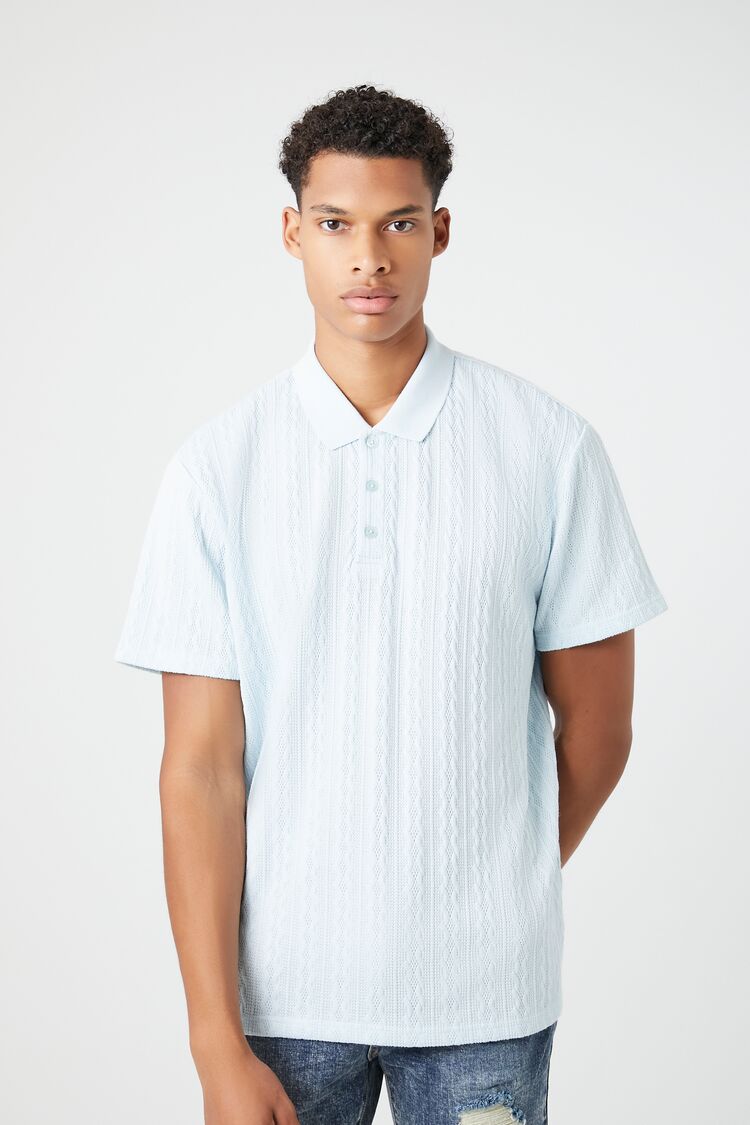 Textured Short-Sleeve Polo Shirt