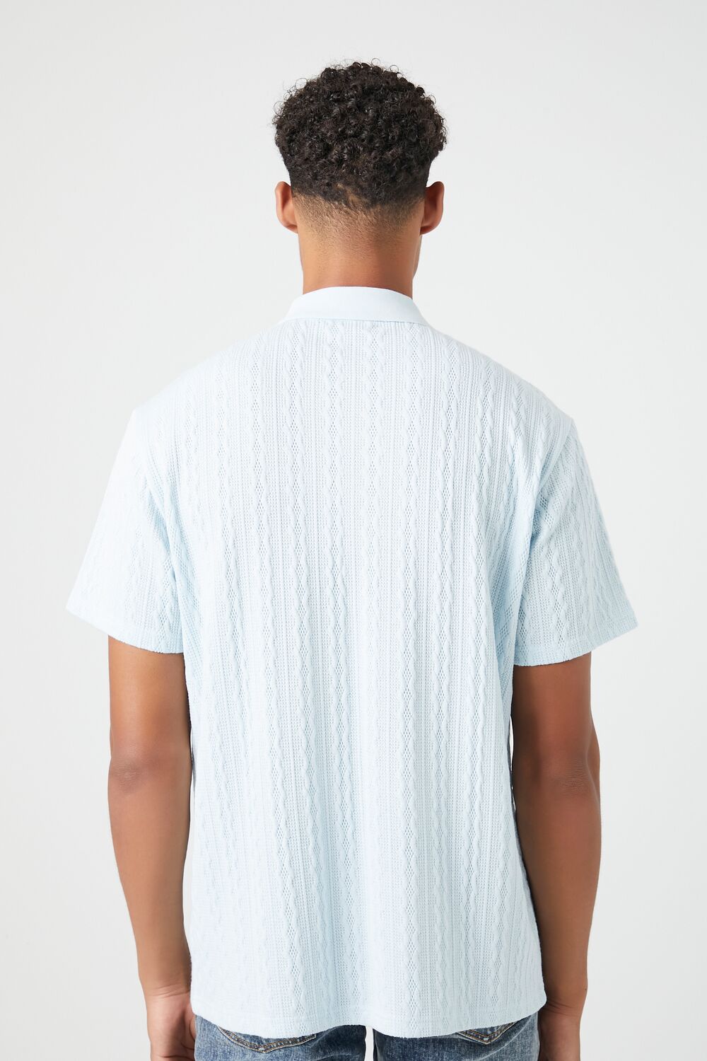 Textured Short-Sleeve Polo Shirt