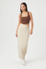 Chiffon Maxi Column Skirt