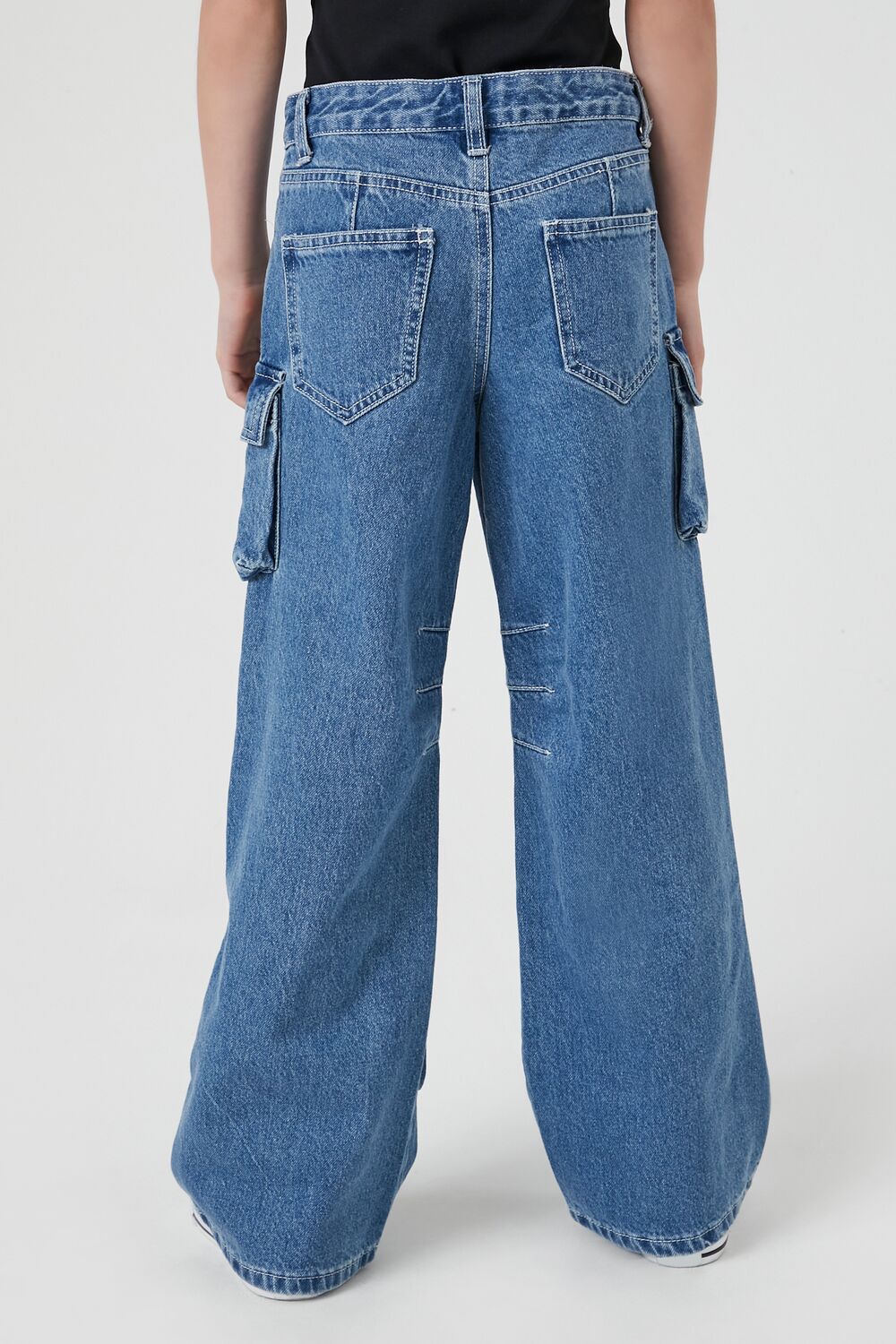 Girls Wide-Leg Cargo Jeans (Kids)