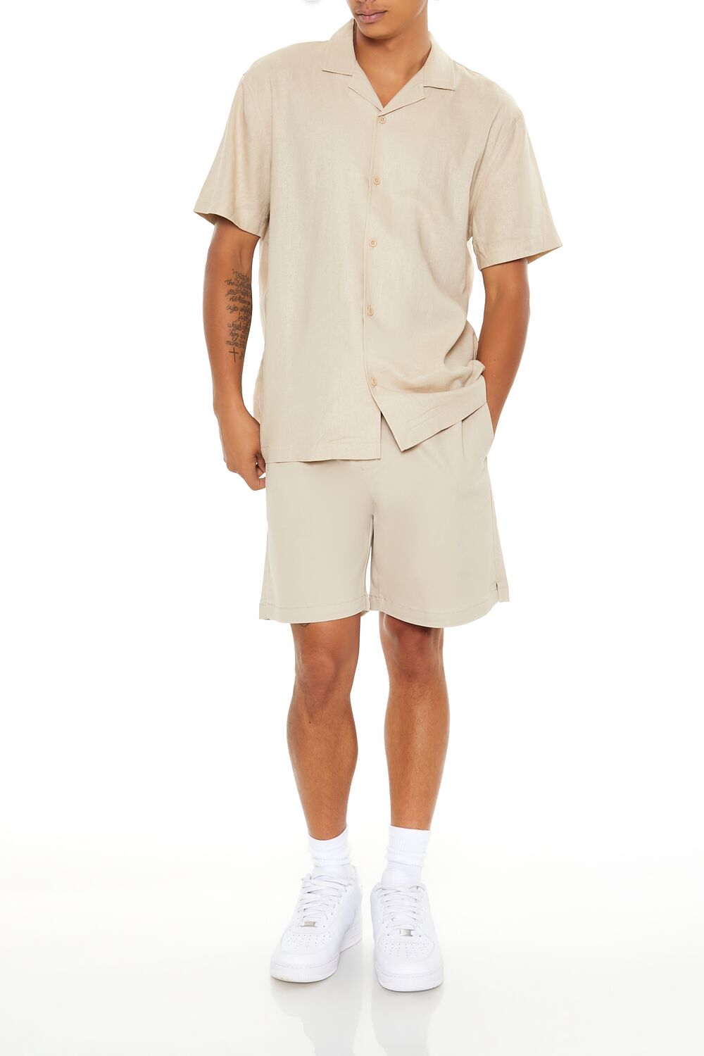 Vented-Hem Drawstring Shorts